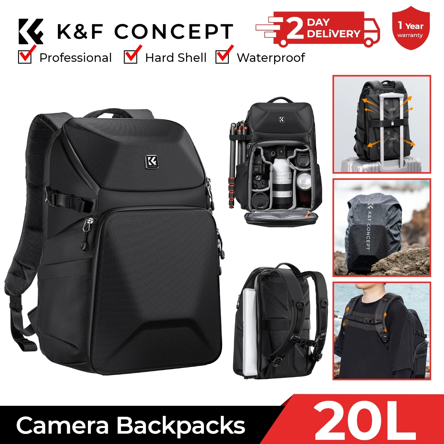 Photography Lighting Bag - حقيبة ظهر للكاميرا من K&F CONCEPT