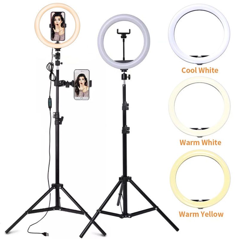 Photography Lighting Set Up - مصباح حلقي LED للتصوير الذاتي مقاس