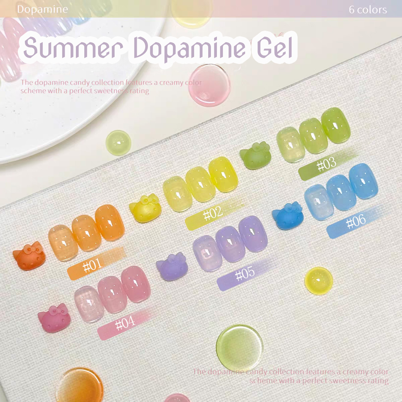 Coloured Gel Set - طلاء أظافر جل شفاف بألوان الدوبامين