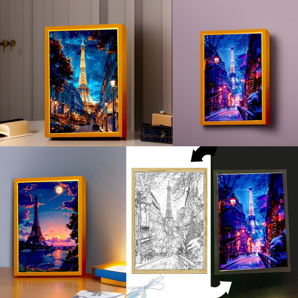 Photography Lighting Wall - مدينة جميلة باريس اللوحة الخفيفة ،