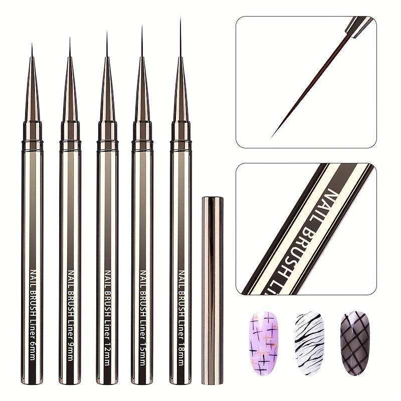Coloured Gel Set - 5 قطعة مسمار الفن بطانة فرش