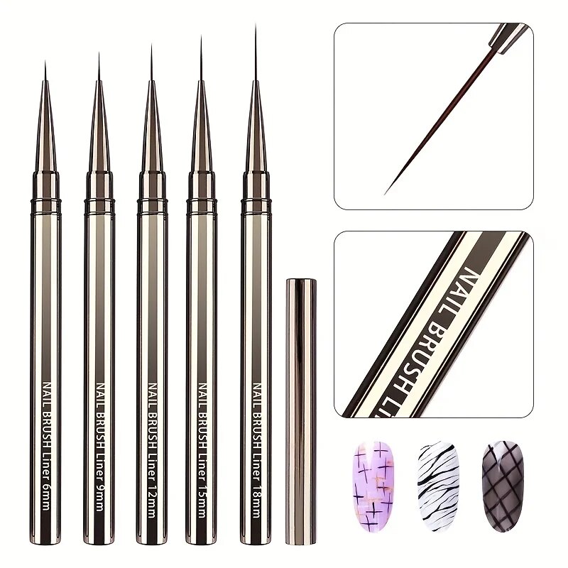 Coloured Gel Set - 5 قطعة مسمار الفن بطانة فرش