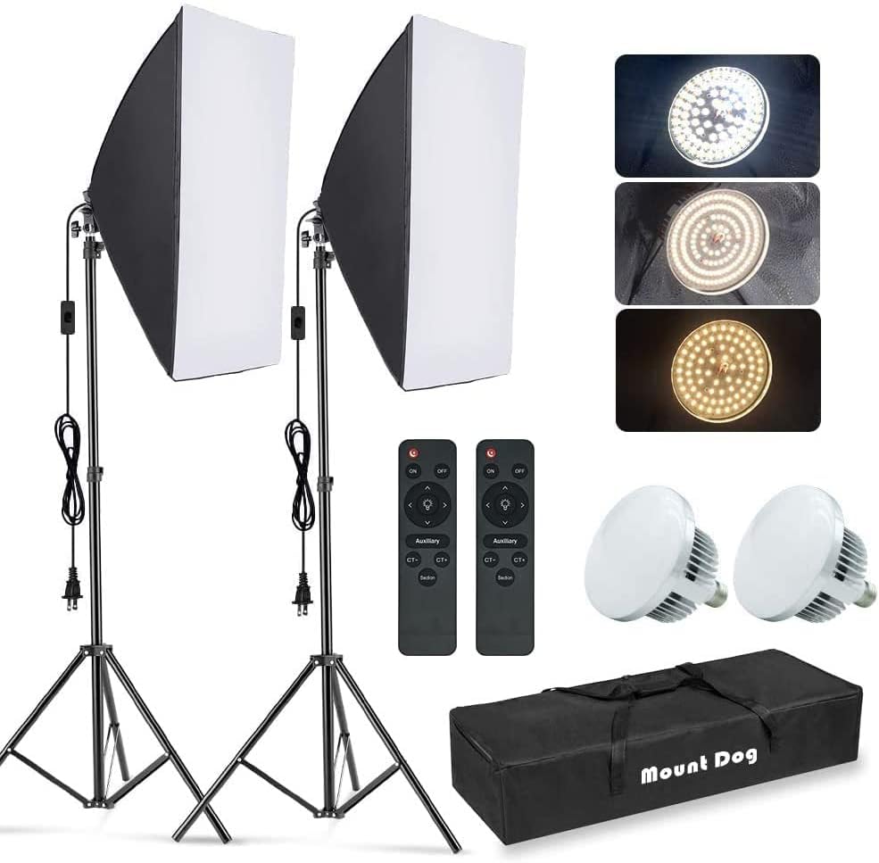 Photography Lighting Set Up - مجموعة إضاءة سوفت بوكس للتصوير الفوتوغرافي،