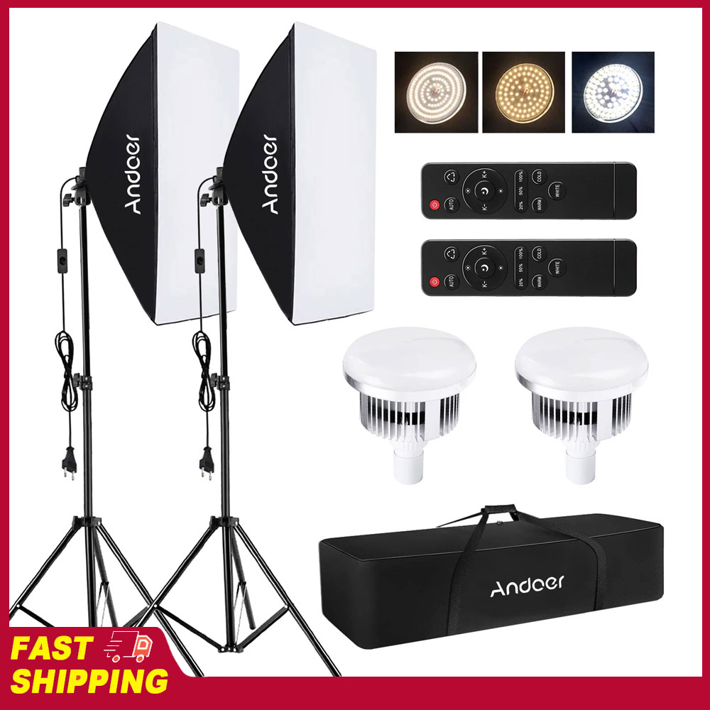 Photography Lighting Set Up - مجموعة إضاءة سوفت بوكس من أندوير،