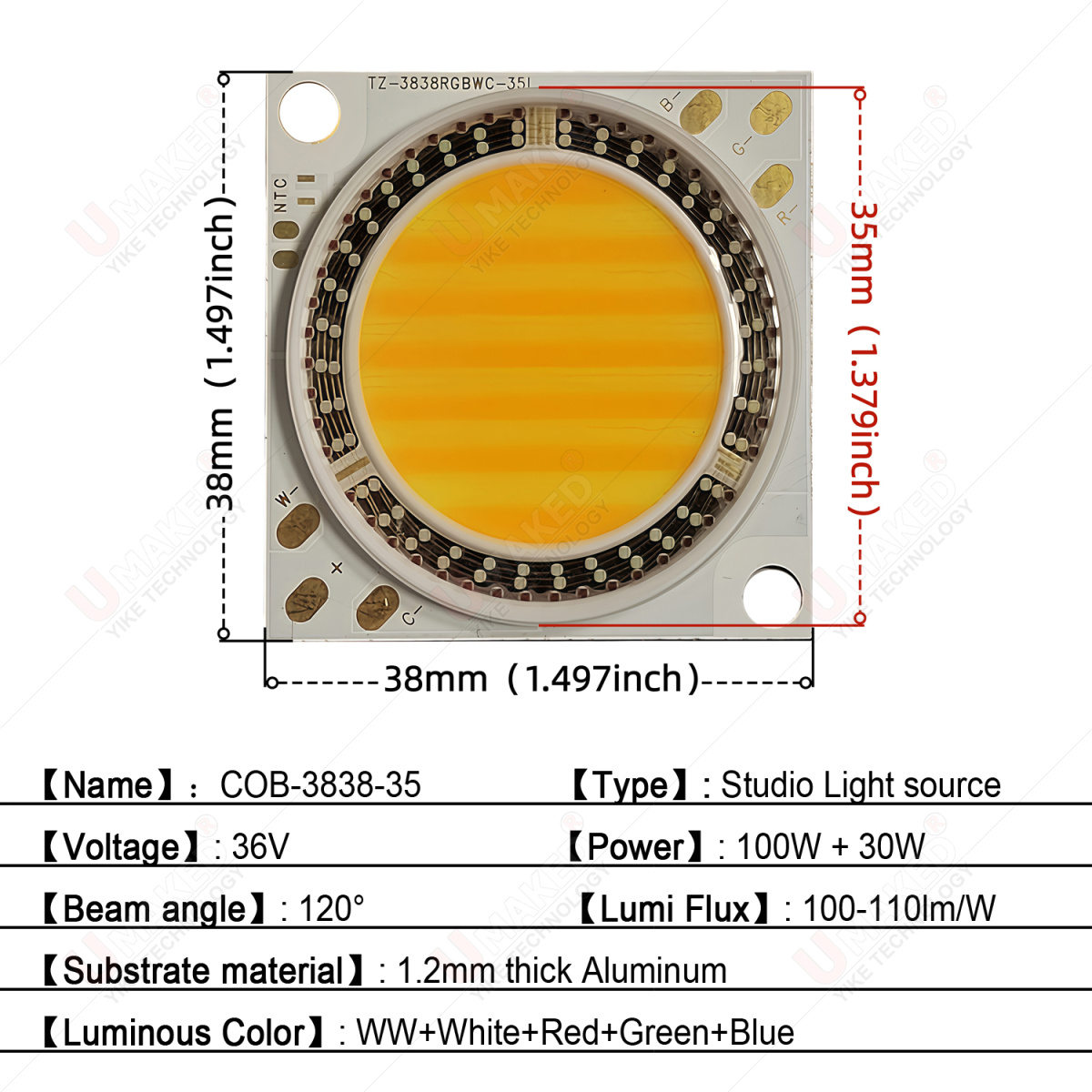 38x38 مللي متر 290 واط COB SMD - مراجعة Photography Lighting Options وسعره