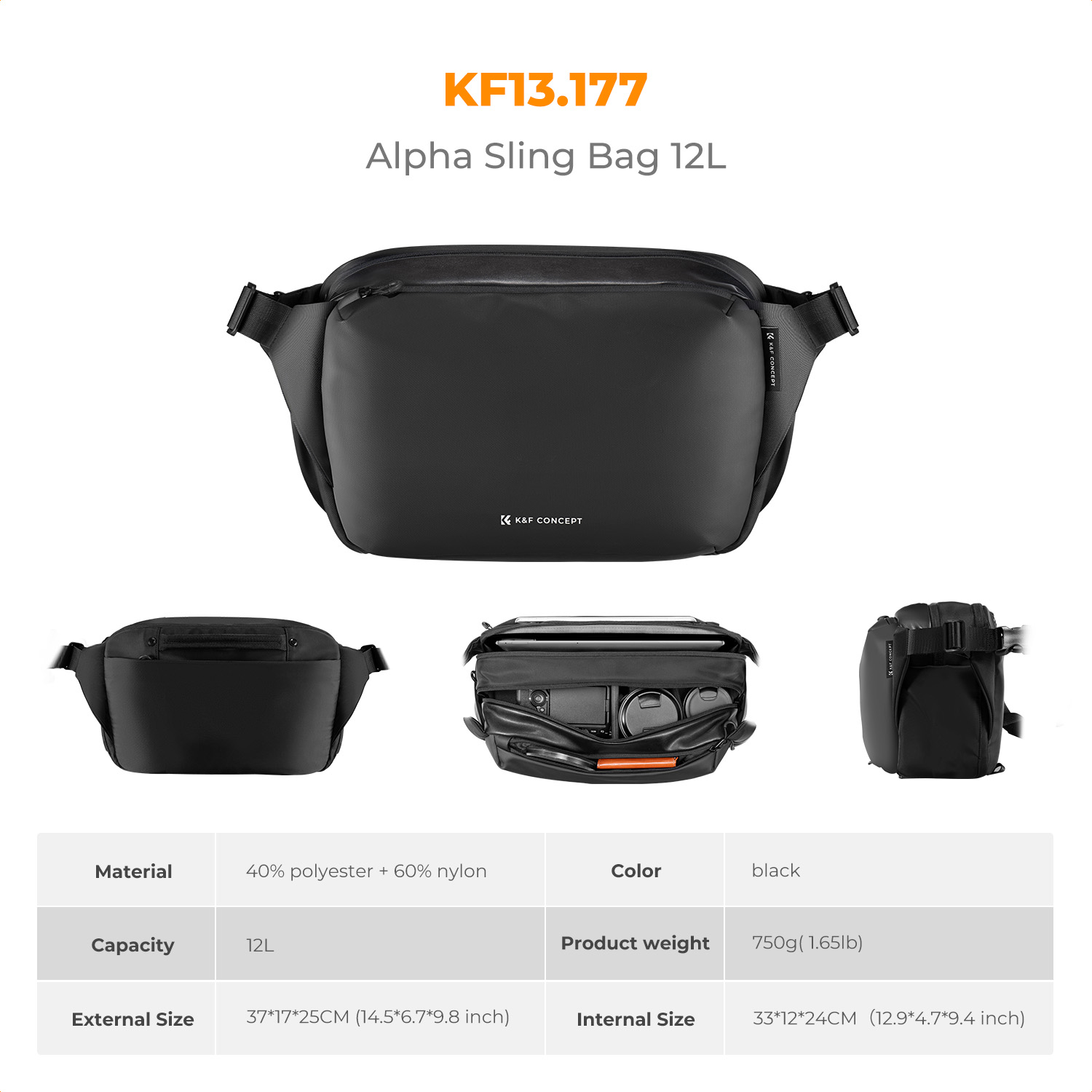 حقيبة كاميرا K&F CONCEPT 12L/1 - مراجعة Photography Lighting Bag وسعره