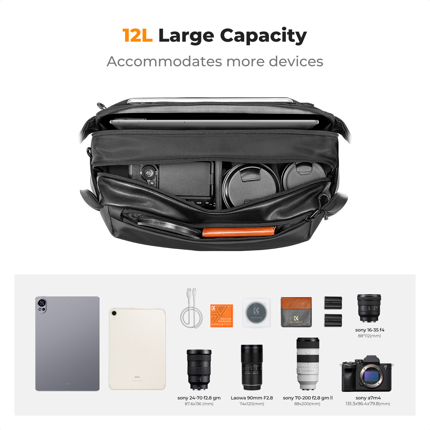 حقيبة كاميرا K&F CONCEPT 12L/1 - مراجعة Photography Lighting Bag وسعره