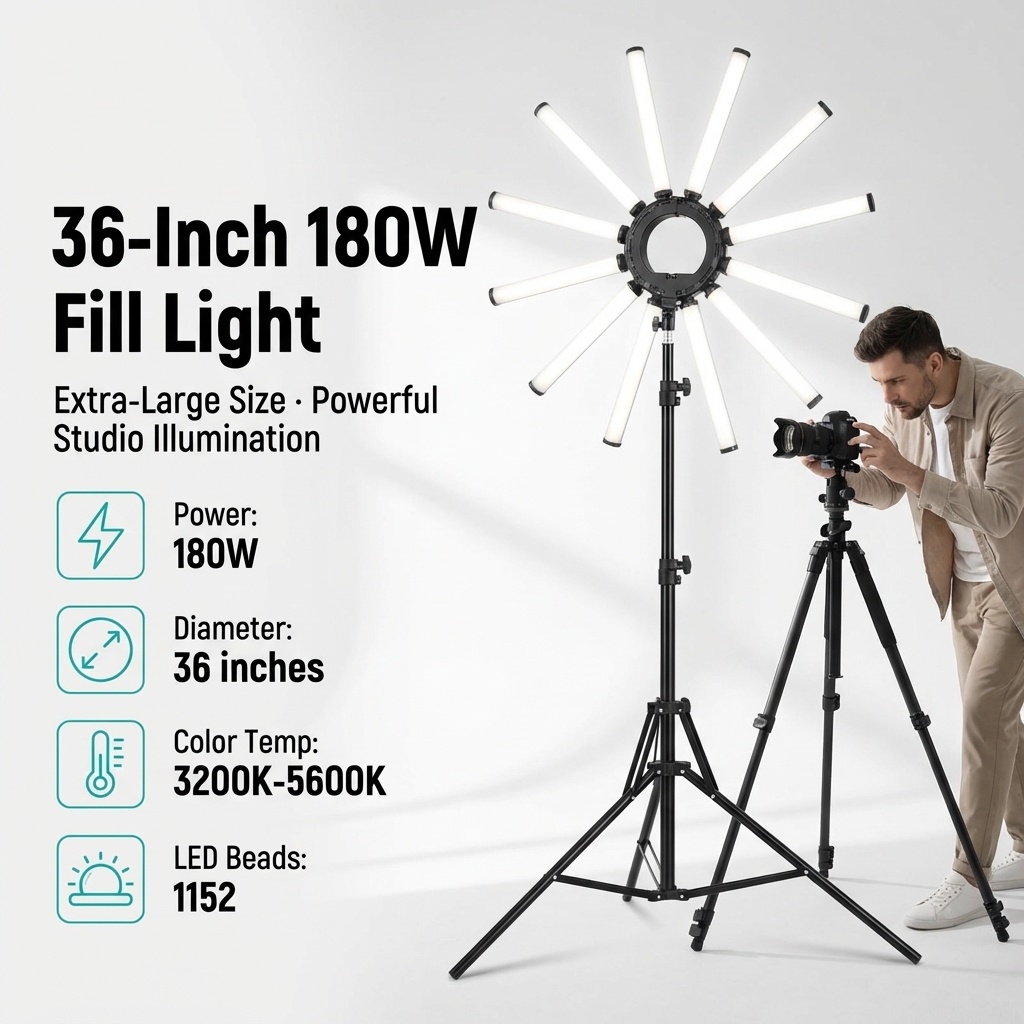 طقم إضاءة تصوير متعدد الأنابيب - مراجعة Photography Led Lighting Kit وسعره