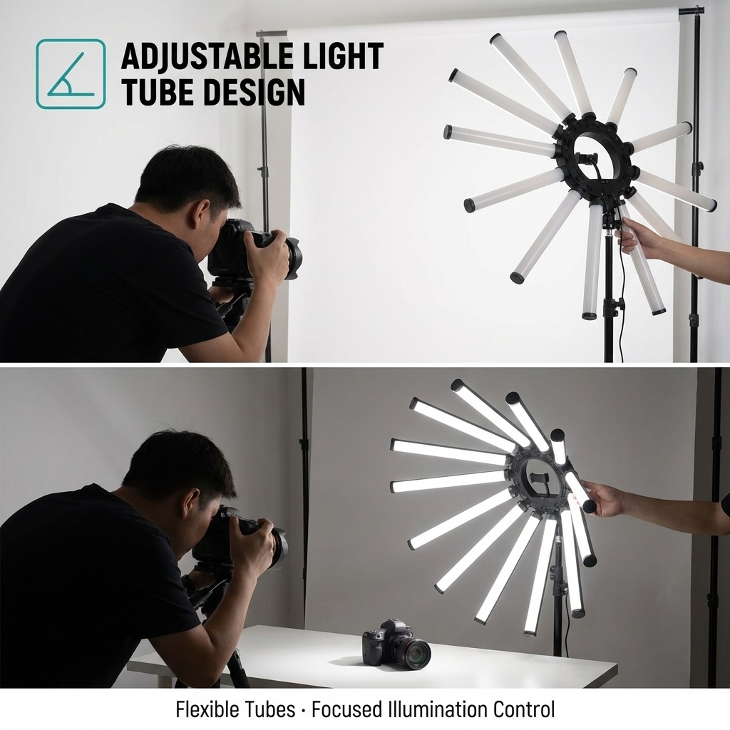 طقم إضاءة تصوير متعدد الأنابيب - مراجعة Photography Led Lighting Kit وسعره
